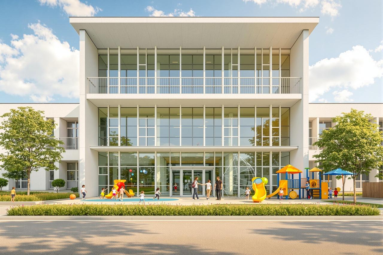 吃瓜事件 - 学区房政策大变局,现代学校建筑和操场